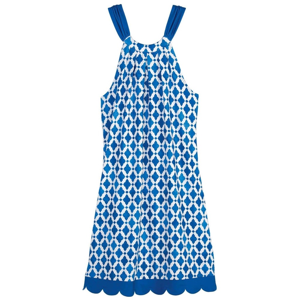 The Natalie Bow Tie dress in Blue Tile by Mud Pie Medium